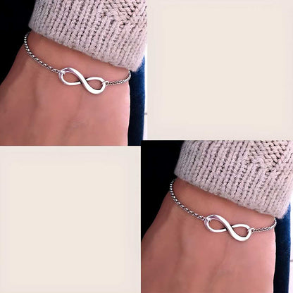 Pack of 2 Stylish Silver Plated Infinity Bracelet For Men And Women